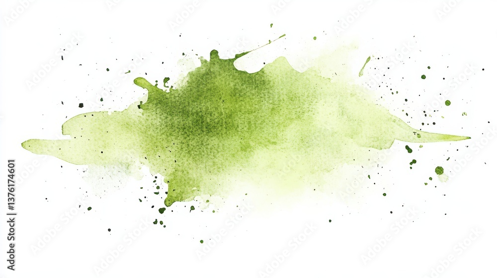 one single light green watercolor aquarelle abstract splash stain isolated on white background illustration one single light green watercolor aquarelle abstract splash stain isolated on white background illustration