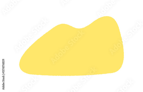 手描きのシンプルでおしゃれな黄色い抽象的な形 - 液体シェイプの背景や装飾の素材 - Blob