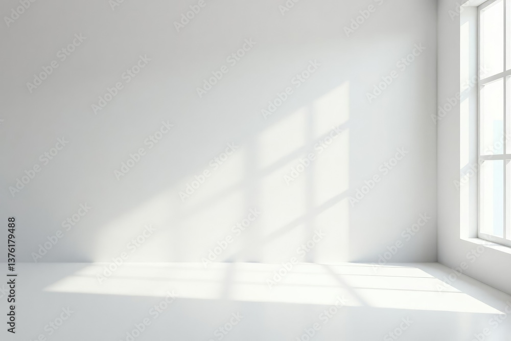 Fototapeta premium Empty white studio setting for product photography , simple, packaging, seamless