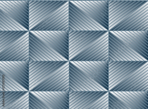 Abstract metallic geometric pattern with symmetrical diagonal lines