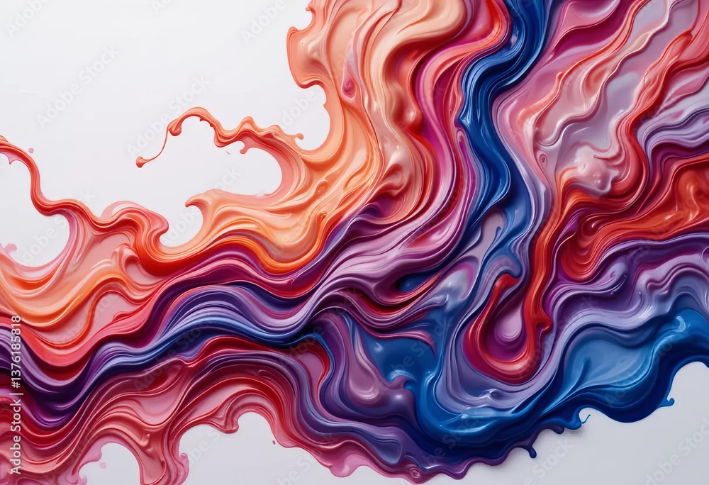 Fototapeta premium A close-up of a colorful fluid art painting in progress
