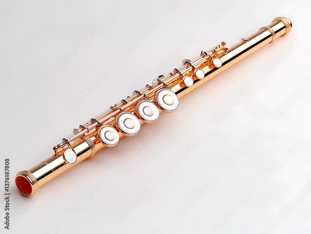 Fototapeta premium Gold Flute Studio Shot