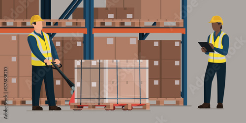 People working together in a warehouse