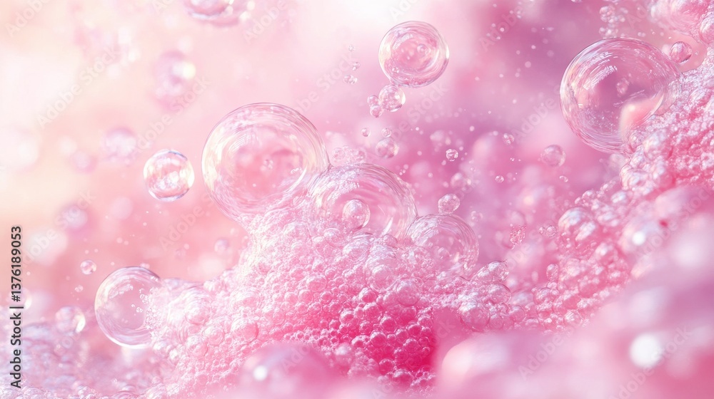 A playful blend of pink bubbles and spheres in a refreshing water setting, creating a colorful and bubbly. illustration A playful blend of pink bubbles and spheres in a refreshing water setting, creating a colorful and bubbly. illustration