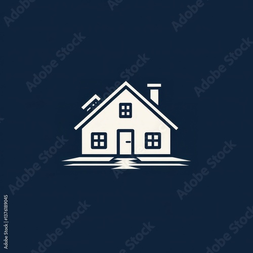 Wallpaper Mural Simple house illustration on a dark background representing home and comfort for various applications Torontodigital.ca