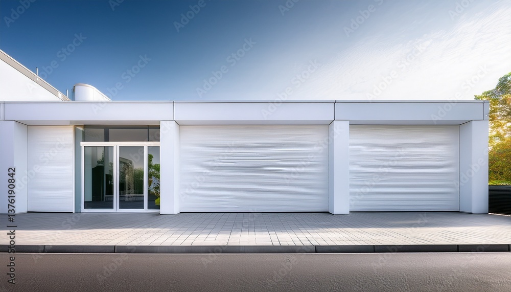 modern minimal white store facade modern minimal white store facade