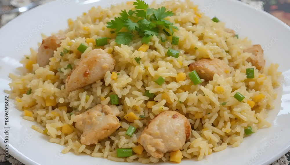 fried rice with chicken fried rice with chicken
