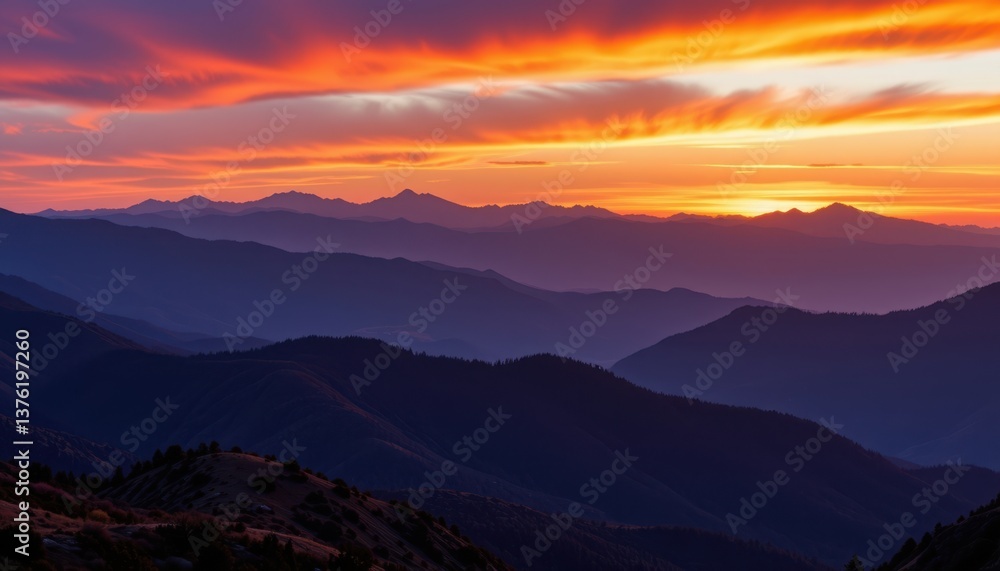 A captivating image of a sunrise over a mountain range with rich, warm colors. A captivating image of a sunrise over a mountain range with rich, warm colors.