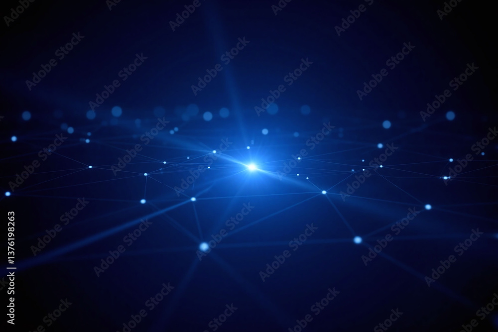 Fototapeta premium blue abstract background with connected lines and dots2