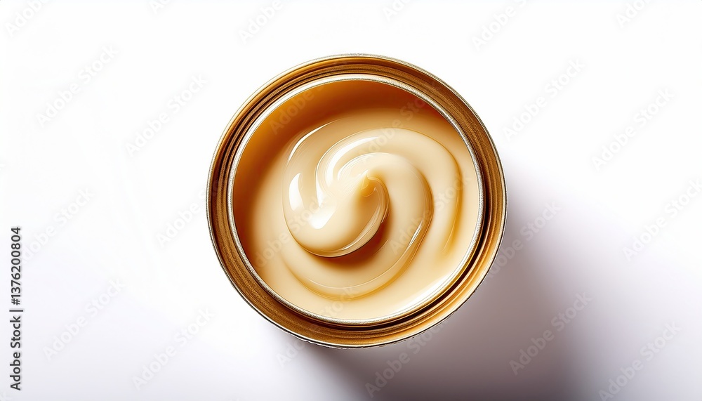 Condensed milk in a can on a white background Condensed milk in a can on a white background