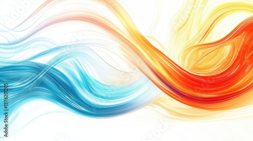 A dynamic graphic with colorful lines that swirl and change shape, creating a sense of movement and energy. illustration
