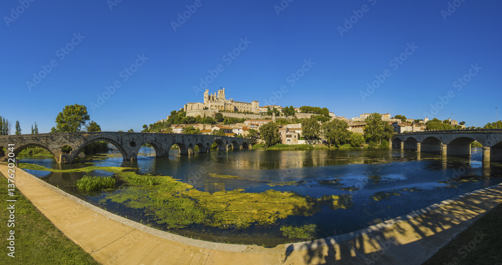 Sankt Nazaire Kathedrale, Pont Vieux, Beziers, Frankreich, Langu