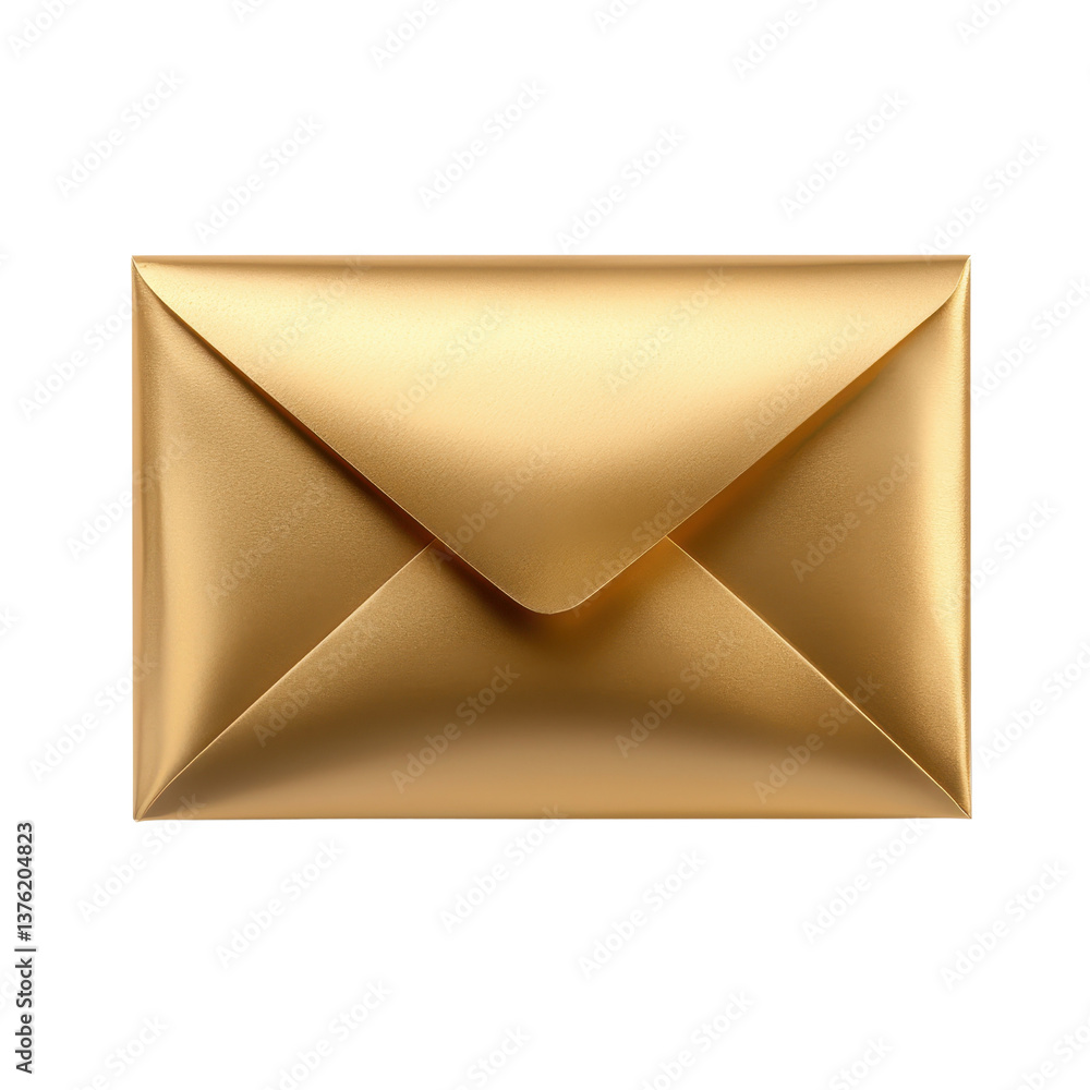 Elegant gold envelope for invitations, letters, or correspondence in luxury design. transparent background. Elegant gold envelope for invitations, letters, or correspondence in luxury design. transparent background.