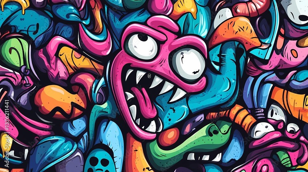 Vibrant abstract graffiti art with colorful urban doodles, spray paint textures, and dynamic street-style wall painting perfect for bold backgrounds and creative designs Vibrant abstract graffiti art with colorful urban doodles, spray paint textures, and dynamic street-style wall painting perfect for bold backgrounds and creative designs