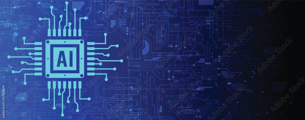 Fototapeta premium Artificial intelligence and network concept