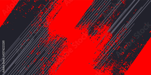 Abstract racing black red design concept. Car decal wrap design
