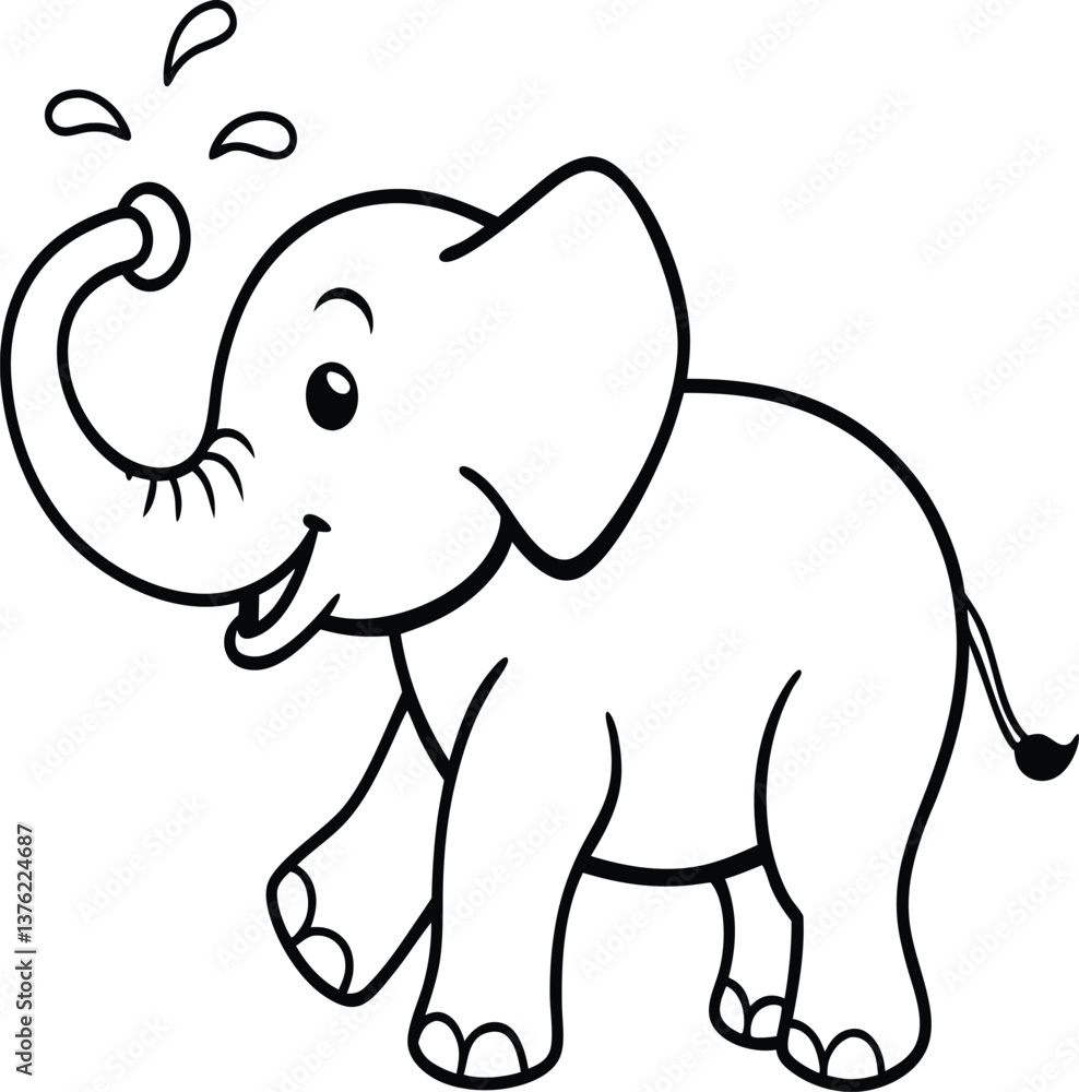 Fototapeta premium elephant cartoon illustration