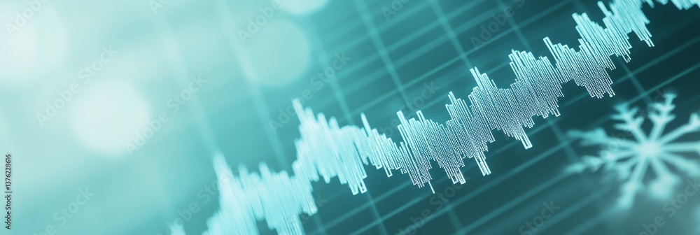 Financial Market Trend Analysis - Abstract showing a financial data graph overlaid with subtle snowflake patterns, suggesting seasonal market trends Financial Market Trend Analysis - Abstract showing a financial data graph overlaid with subtle snowflake patterns, suggesting seasonal market trends