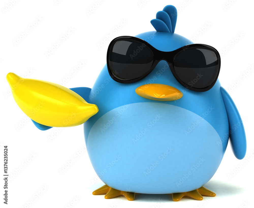 Obraz premium Blue bird - 3D Illustration