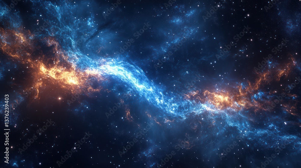 Fototapeta premium A stunning depiction of a celestial cosmic nebula with stars