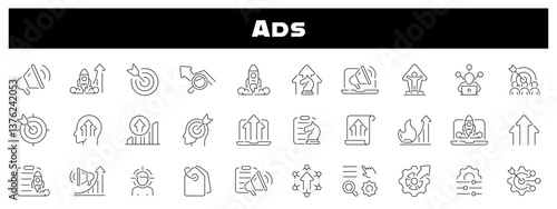 Ads Vector Outline Icons Set