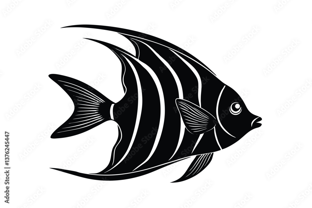 Angelfish vector silhouette Angelfish vector silhouette