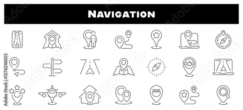 Navigation location gps vector outline icons
Map pin icon. Geolocation and navigation symbols