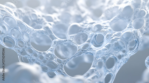 Wallpaper Mural Close-up of a Cellular Structure with Interconnected Bubbles Torontodigital.ca