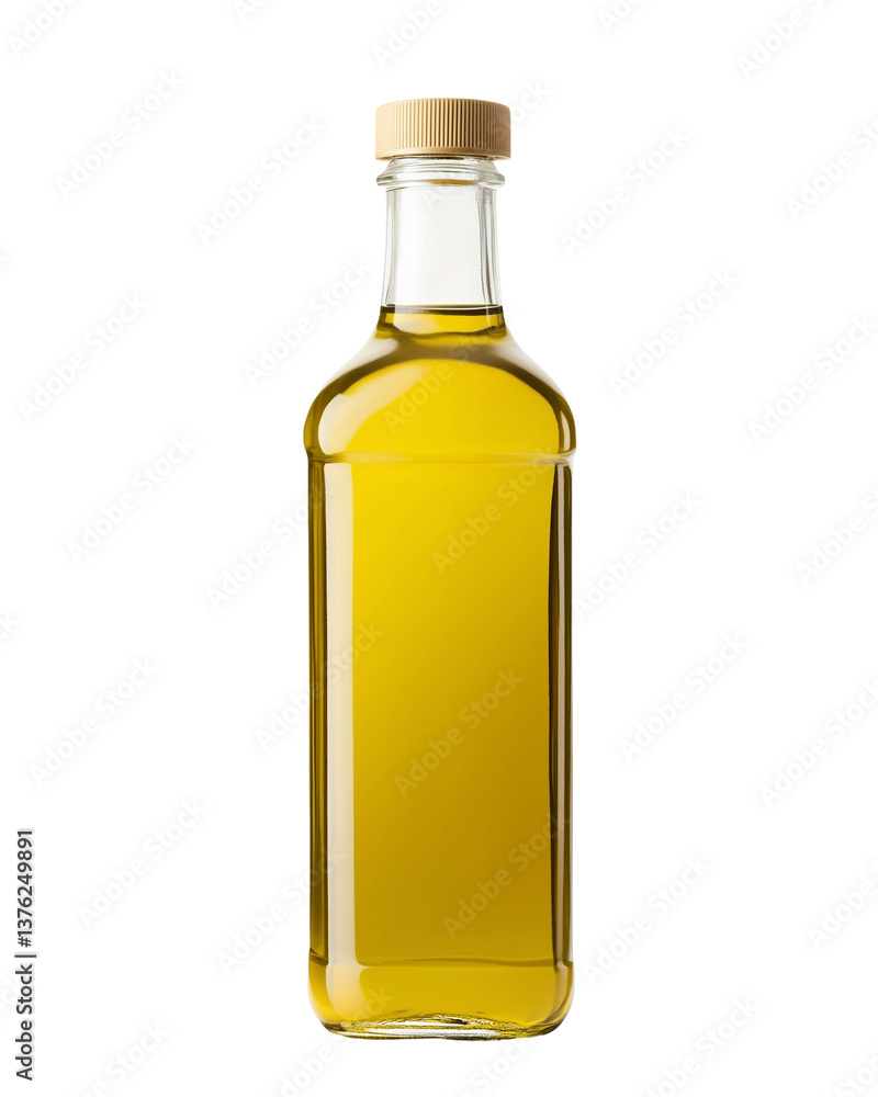 Olive oil bottle with cork isolated on white and transparent background Olive oil bottle with cork isolated on white and transparent background