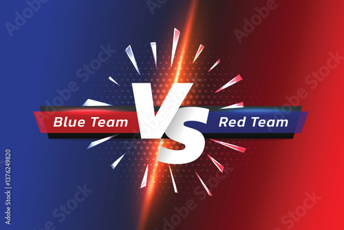 Versus background design. Two tone illustration. Battle banner match with vs letters for competition and confrontation.