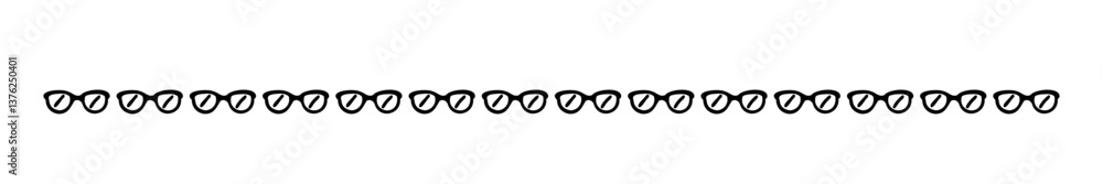 シンプルな手書きのかわいいめがね飾り罫 シンプルな手書きのかわいいめがね飾り罫