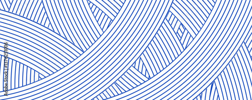 Abstract blue water wave line pattern background. Japanese style concept. Graphic vector flat design style.