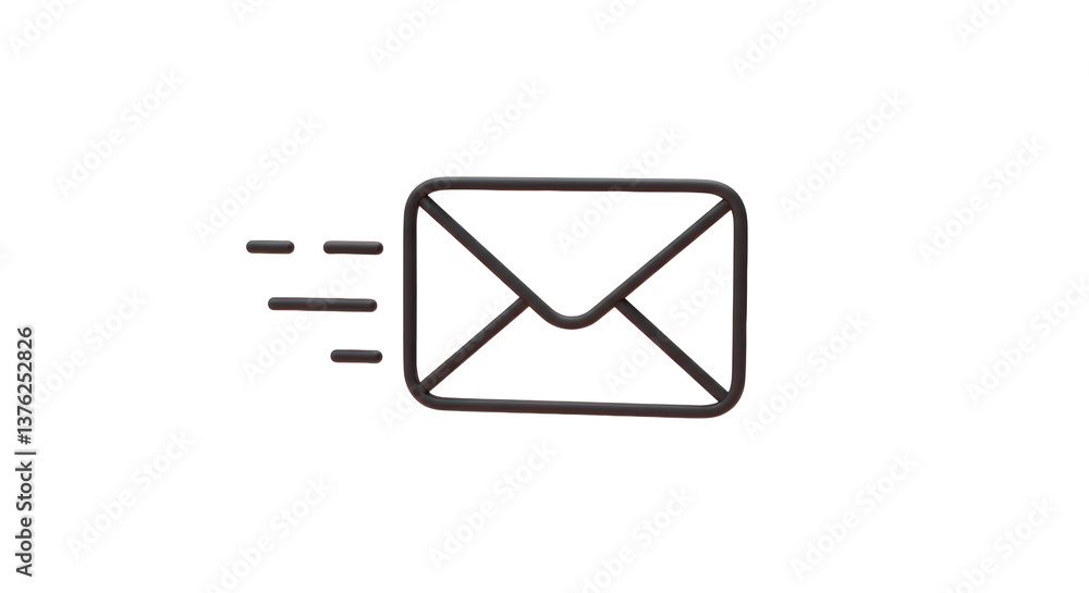 Isolated Sending Email Outline Icon with Motion Effect Isolated Sending Email Outline Icon with Motion Effect