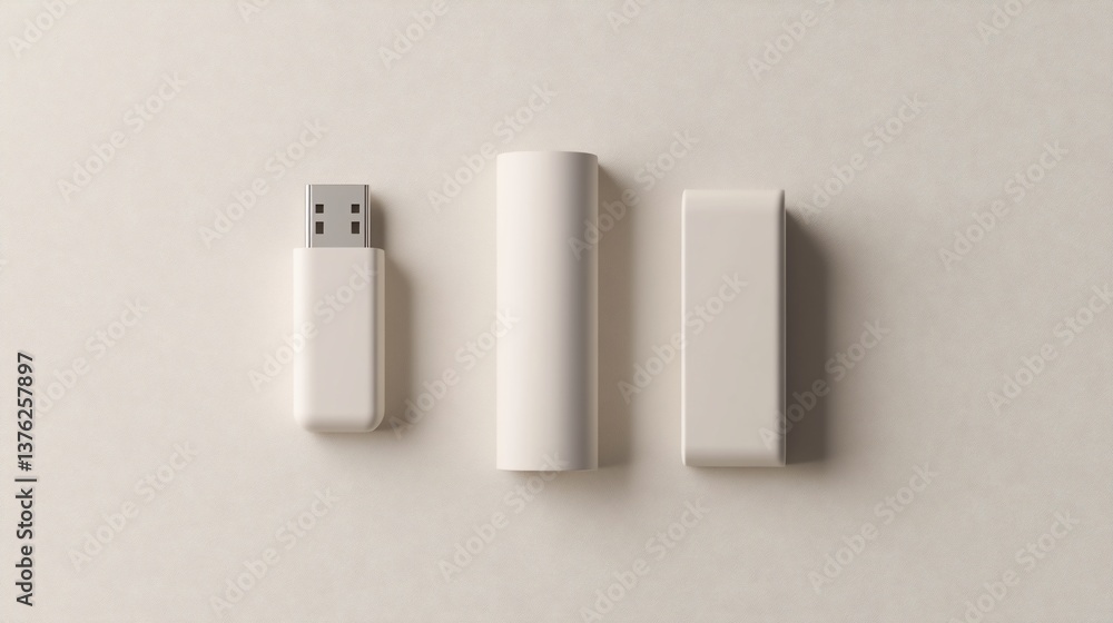 Elegant and Minimalist USB Drive Presentation with Separate Cap Pieces Showcase Elegant and Minimalist USB Drive Presentation with Separate Cap Pieces Showcase