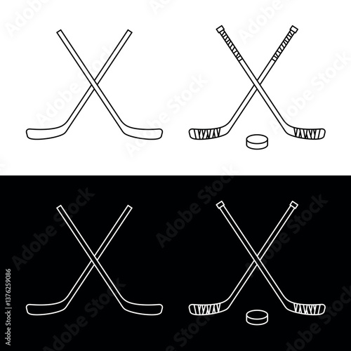 Hockey stickleback. Equipment for the sport of ice hockey. An attribute of a match, hockey player, competition or championship.