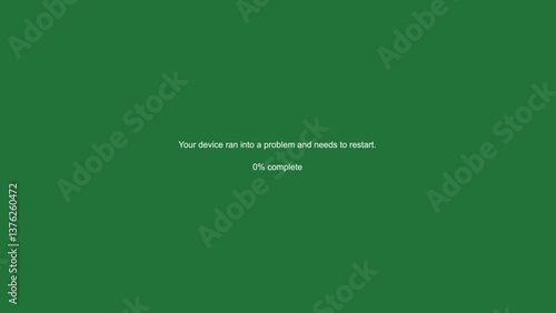 Green screen error with restart message on digital display