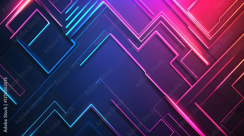 A glowing neon geometric pattern with sharp lines and a futuristic, sci-fi feel A glowing neon geometric pattern with sharp lines and a futuristic, sci-fi feel