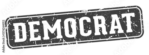 democrat rectangular sign. democrat stamp