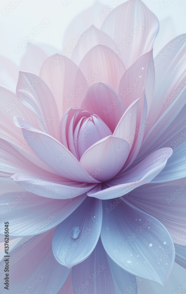 Fototapeta premium Vibrant pastel lotus blooms with delicate petals in a serene and dreamy atmosphere