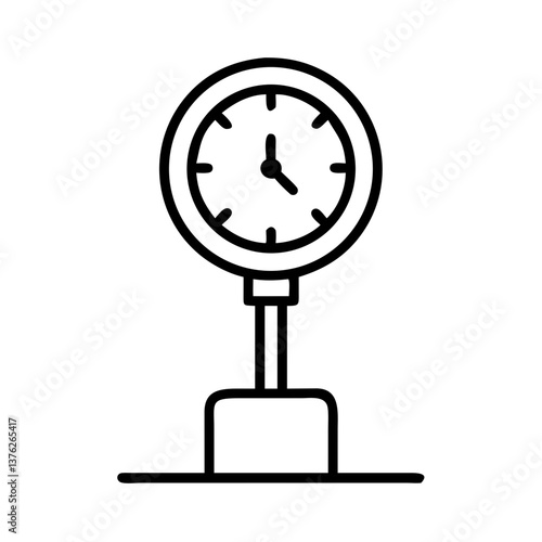 Platform clock vector icon, simple and functional design