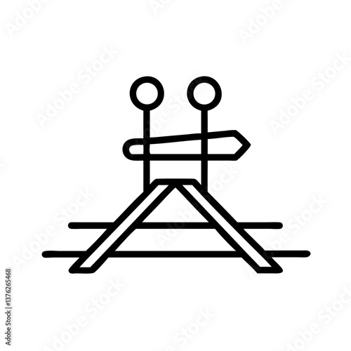 Railroad switch vector icon, simple and functional design