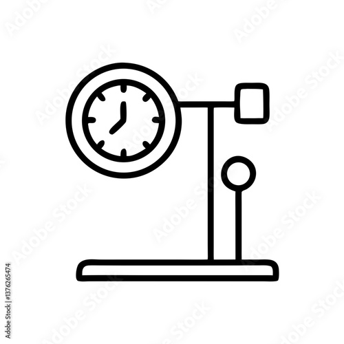 Platform clock vector icon, simple and functional design