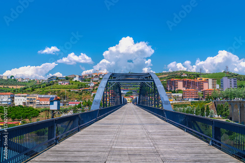 Peso da Regua metal bridge Ponte Pedonal Metalica Portugal Portuguese tourist destination
