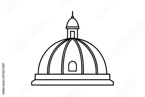 Dome Building Architecture Design Icon Symbol Illustration Outline