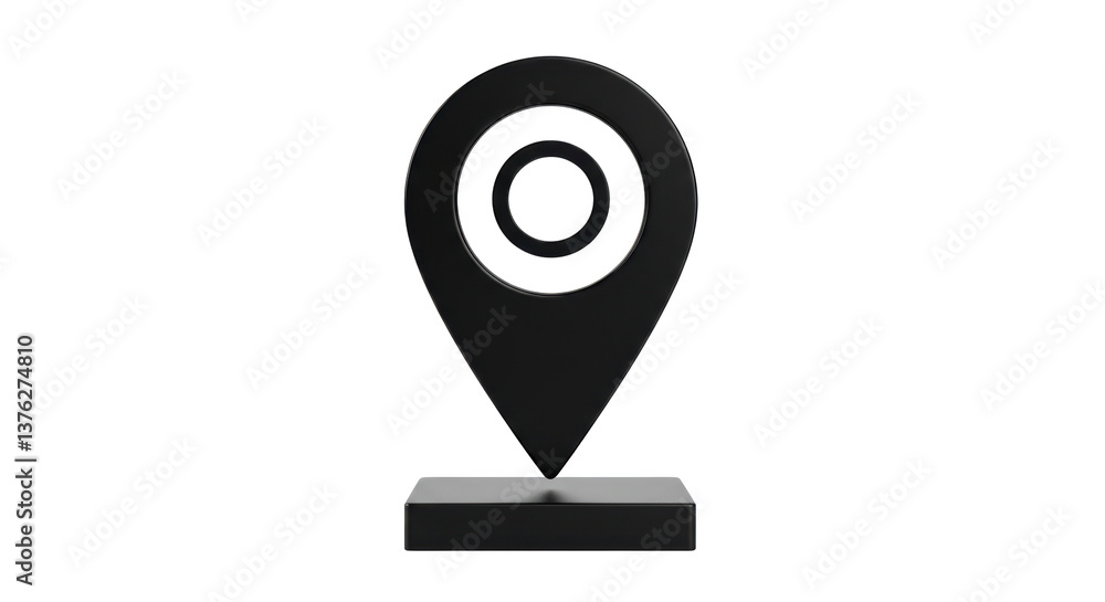 Isolated Black Location Pin Icon Isolated Black Location Pin Icon