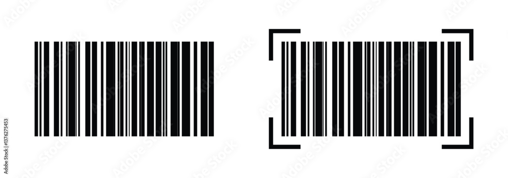 Barcode label for products, black bar code icon on a white background. Barcode label for products, black bar code icon on a white background.
