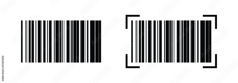 Barcode scanner icon vector icon set in black color. Suitable for apps and website UI designs. Vector barcode icon set on white background. Barcode scanner icon vector icon set in black color. Suitable for apps and website UI designs. Vector barcode icon set on white background.