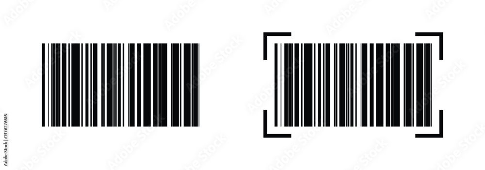 Barcode scanner icon vector icon set in black color. Suitable for apps and website UI designs. Vector barcode icon set on white background. Barcode scanner icon vector icon set in black color. Suitable for apps and website UI designs. Vector barcode icon set on white background.