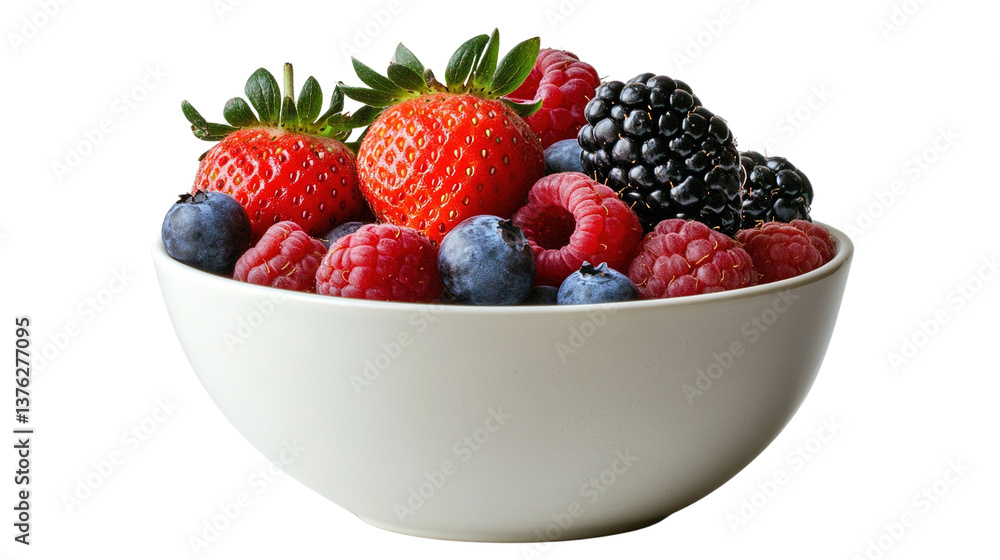 Fresh bowl of mixed berries with strawberries, raspberries, and blueberries Fresh bowl of mixed berries with strawberries, raspberries, and blueberries