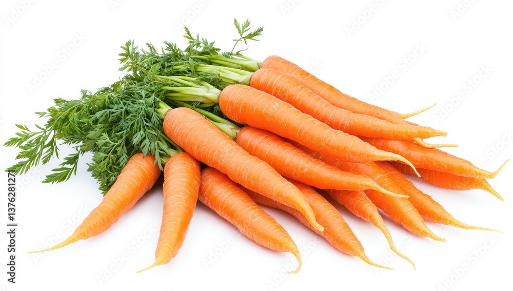 Fresh bunch of carrots with tops Fresh bunch of carrots with tops